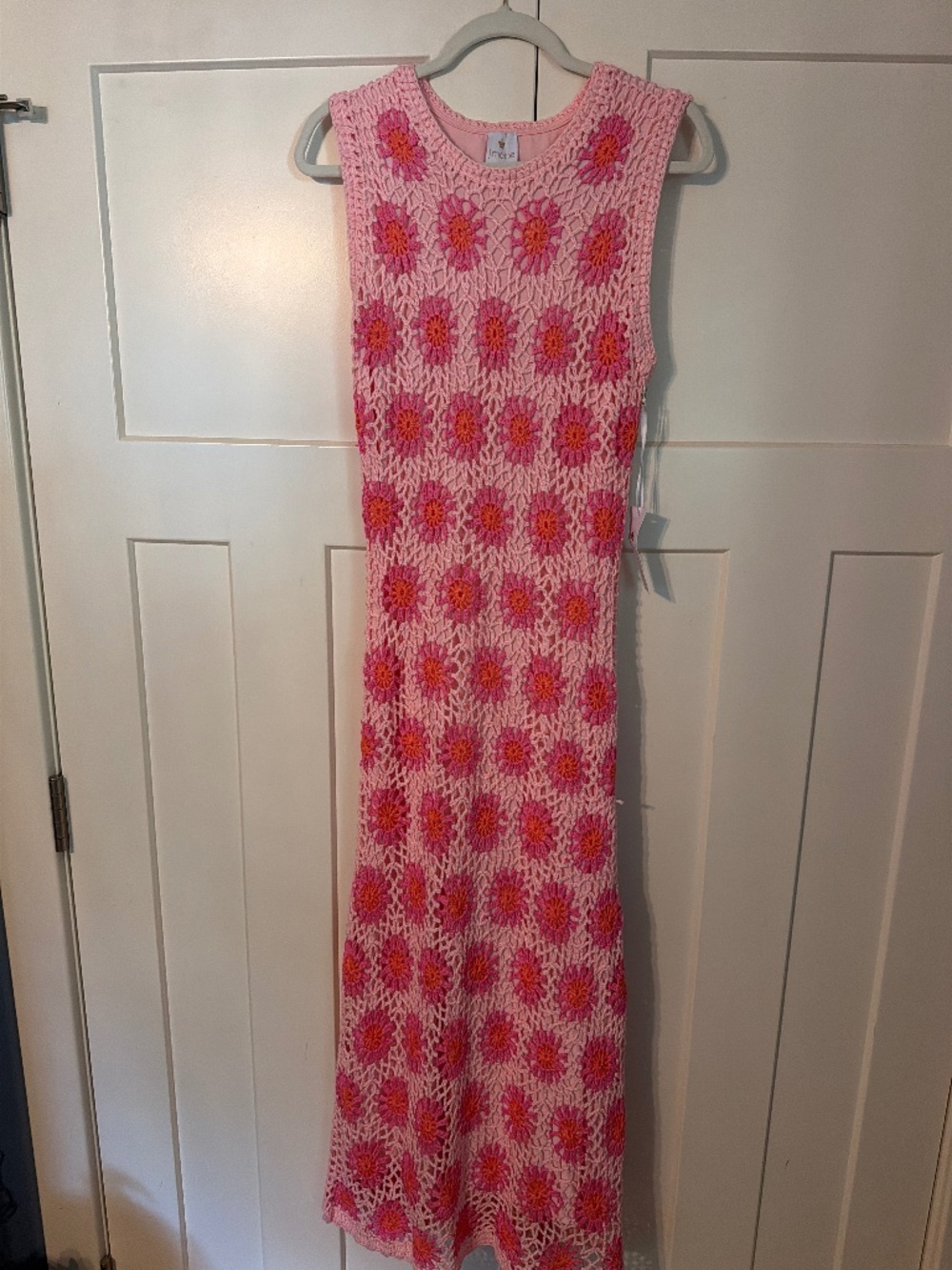Pink crochet dress